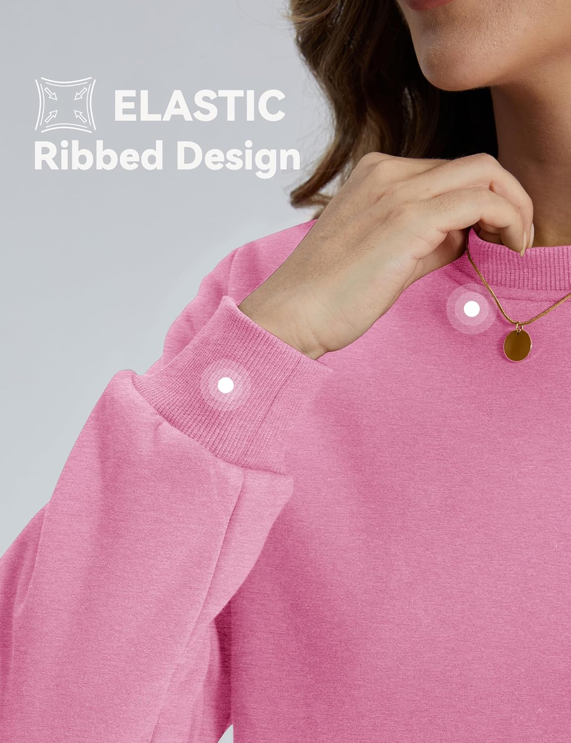 Cavva Women's Sherpa Lined Sweatshirts Long Sleeve Crewneck Casual Fleece Pullover Thermal Thick Tops Winter Warm - Image 6