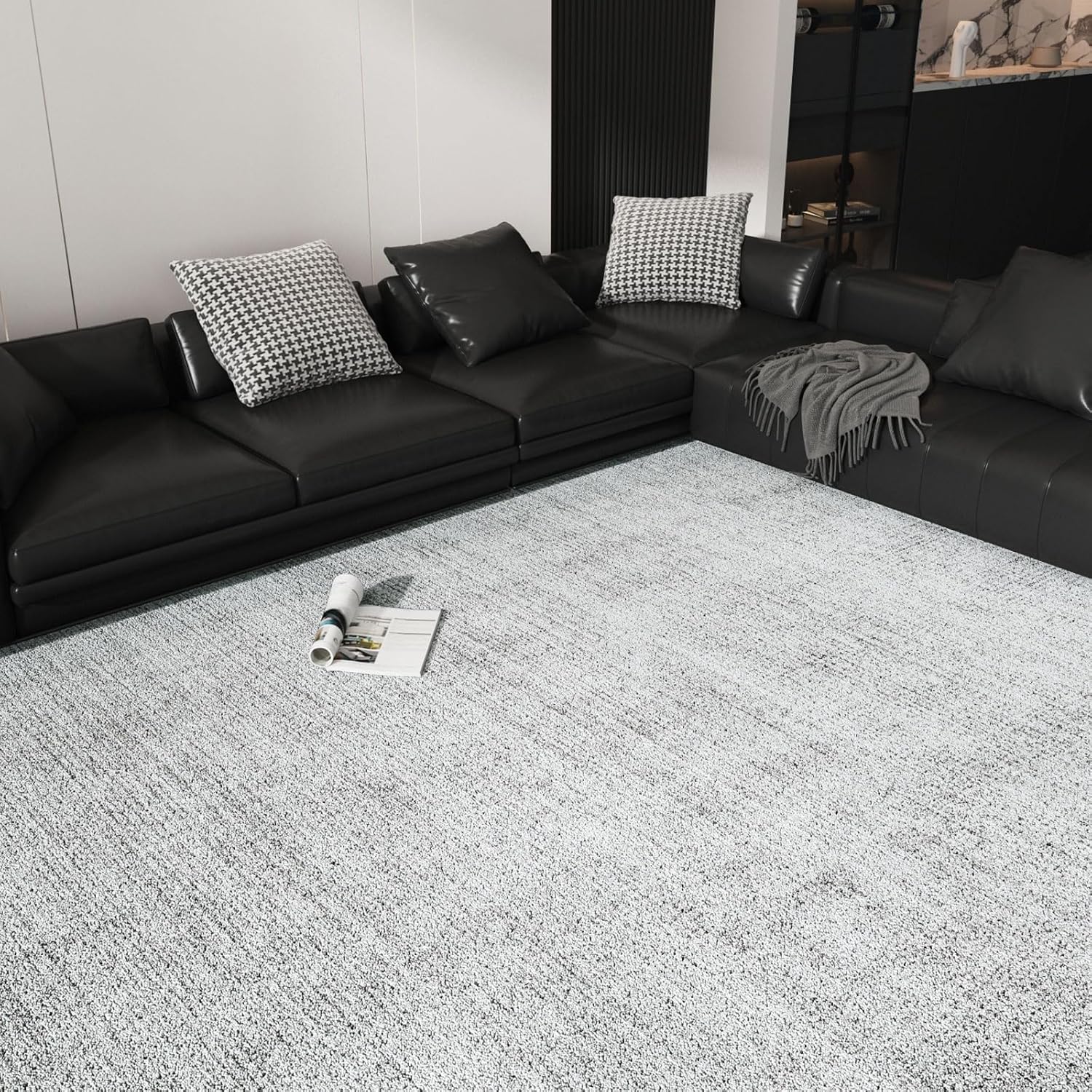 Area Rugs 5x7, Soft Machine Washable Rugs for Living Room Non Silp Vintage Rug Black Carpet for Living Room Dinning Room Farmhouse Bedroom Rug Under Bed Floor | Light Grey