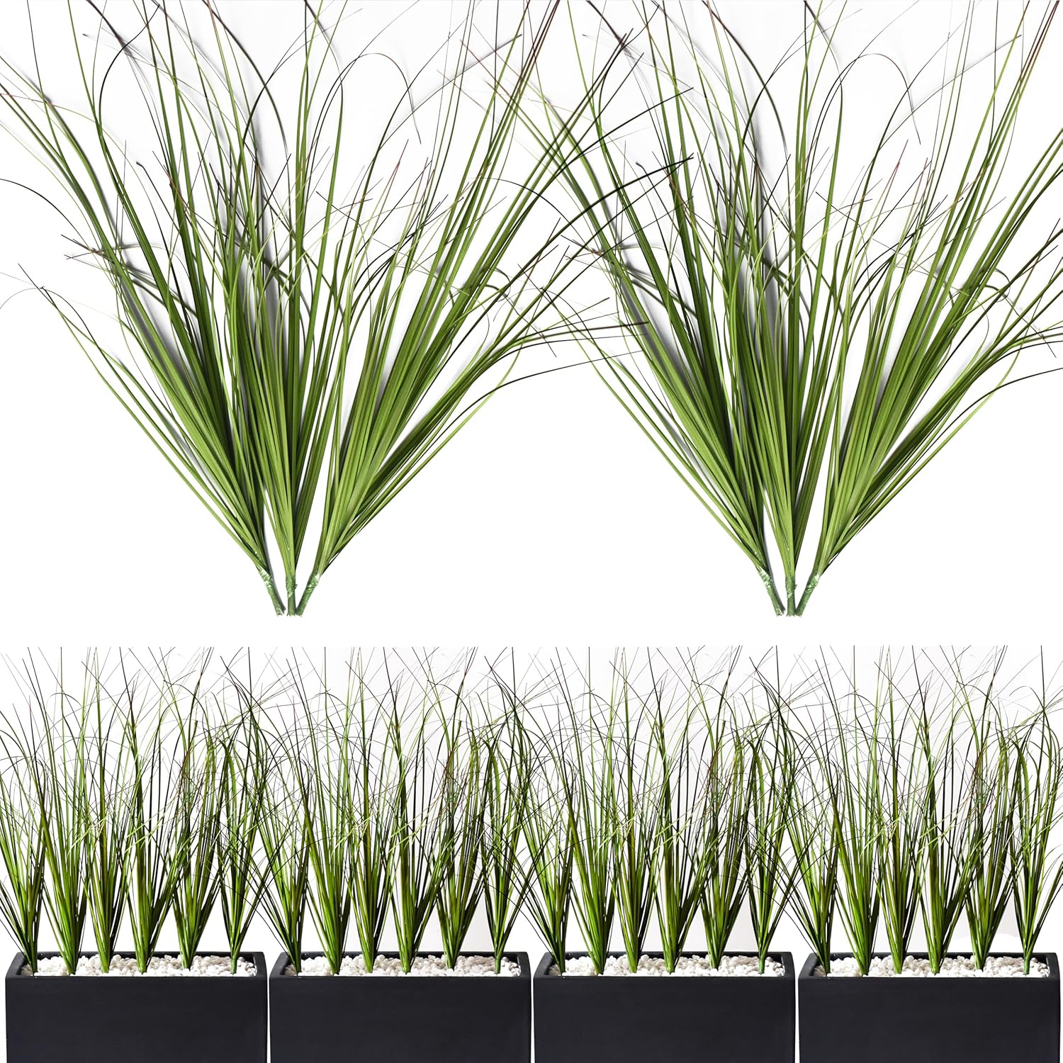 MISSWARM 6PCS Artificial Grass Plant, Artificial Shrubs