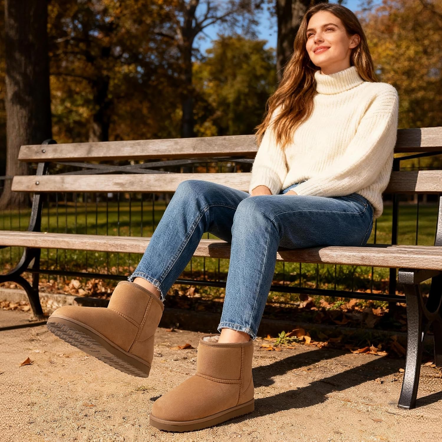 Zizor Women's Cozy Short Bootie Slippers, Winter Warm Hard Bottom House Shoes with Fuzzy Lining - Image 2