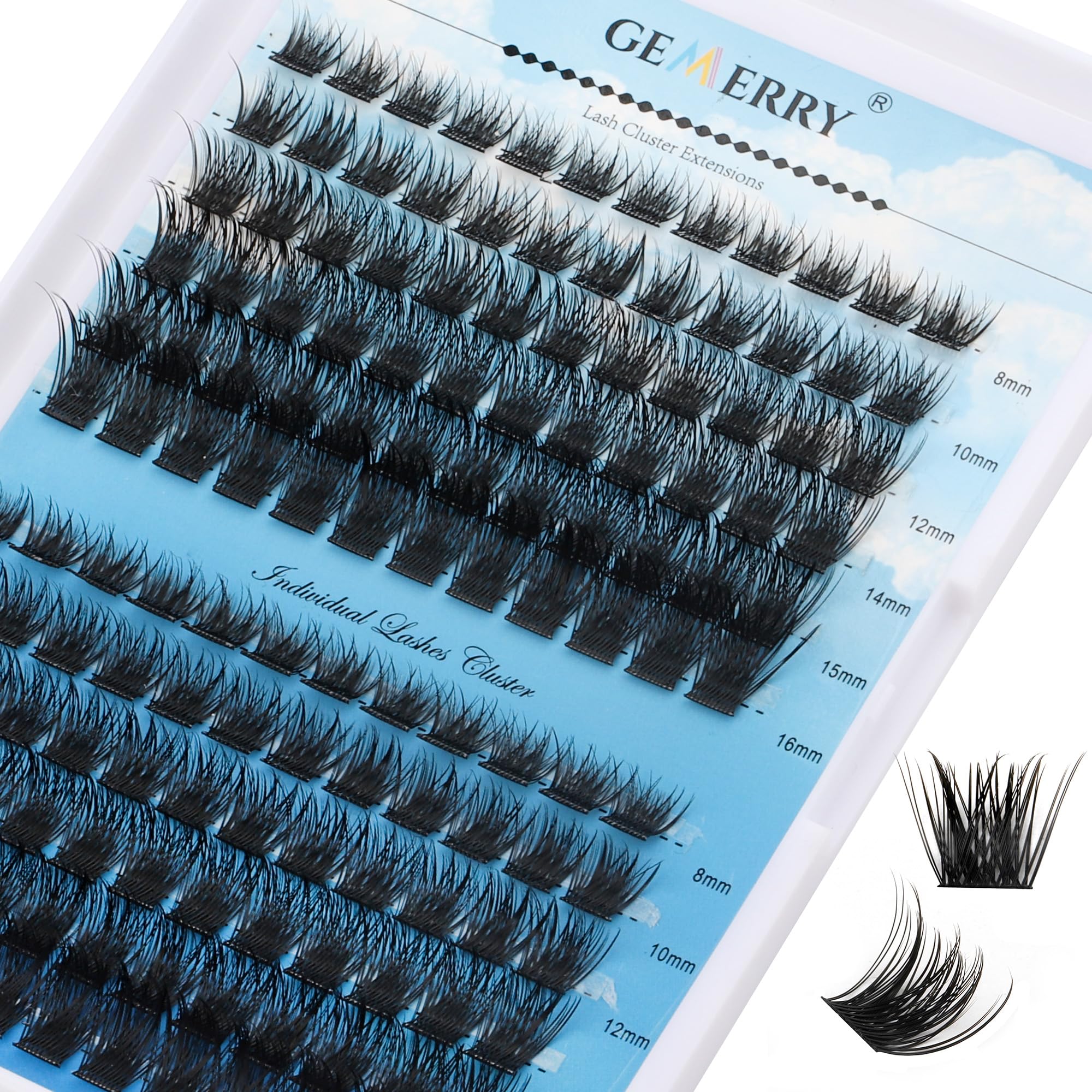 Kit De Extensión De Pestañas Postizas Individuales DIY con 240 PCS 8-16mm Pestañas Pelo a Pelo y Pegamento Pinzas Gemerry (30+40D) — view 29