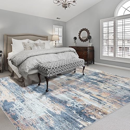 Miniatura 10 de Alfombras de área de 8 x 10 pies para sala de estar alfombra grande lavable a máquina con parte trasera antideslizante que no se desprende, alfombra