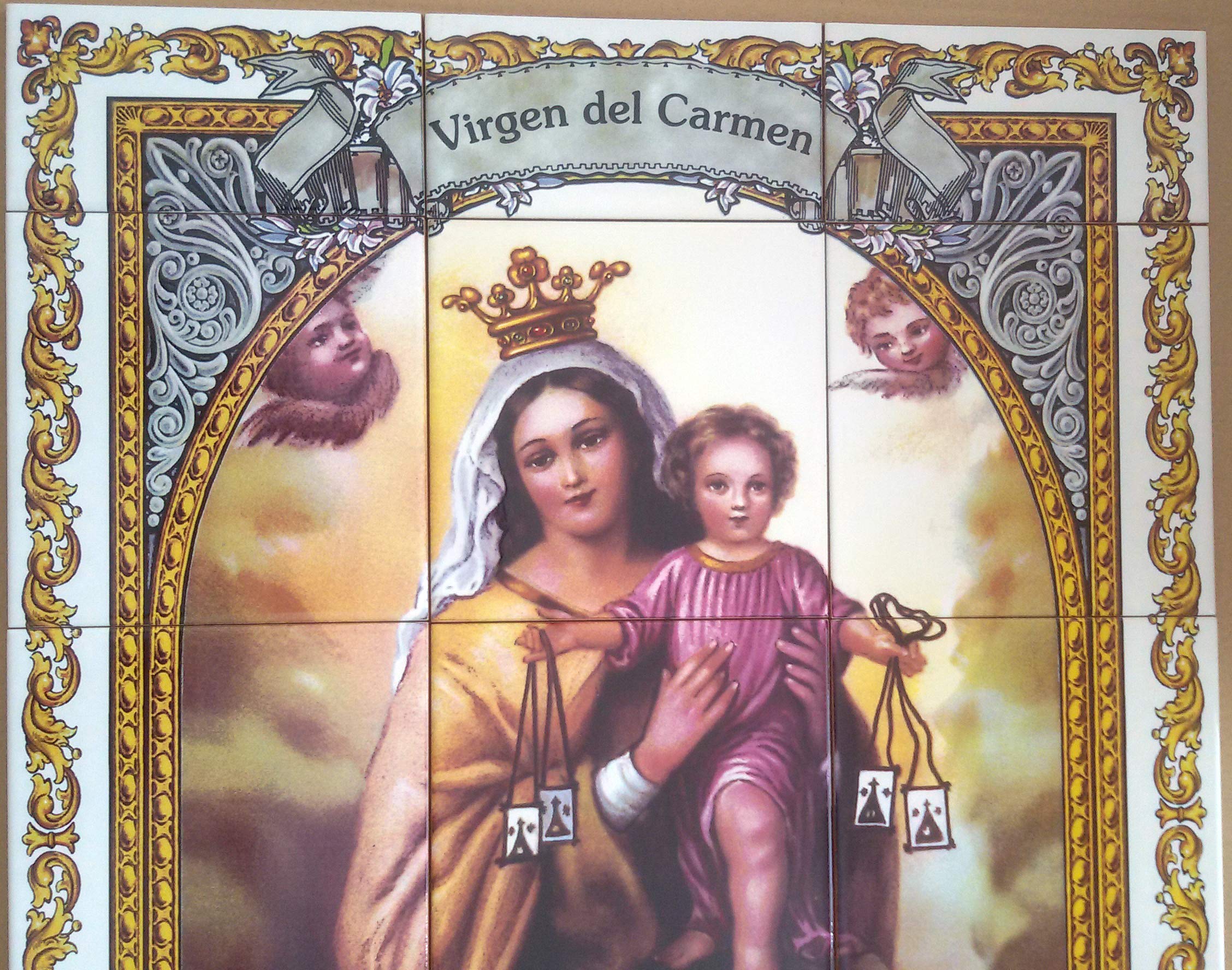 Rustiluz Azulejo Virgen del Carmen 45 x 60 cm