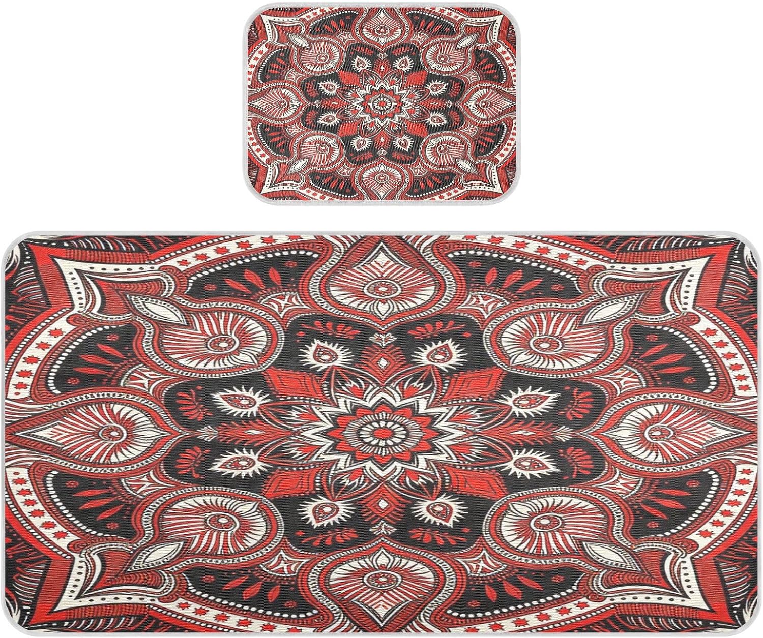 Cooling Baby Mattress Protector 28" x 52" Reusable Red and Black Bandanas Paisley Mattress Protector Pads for Baby&Toddler