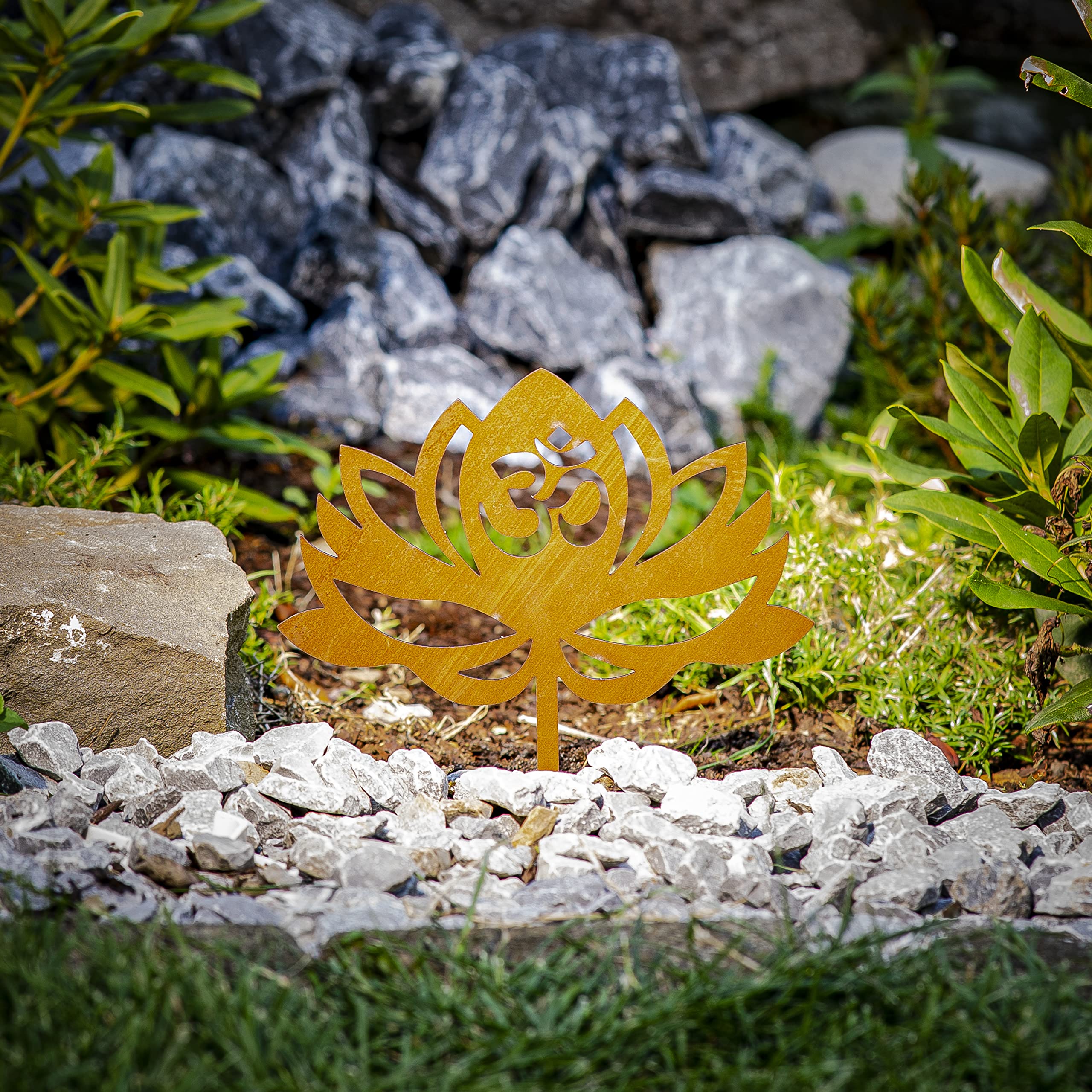 Decorazione Da Giardino In Metallo E Vetro, Motivo Floreale Rustico - Scultura Esterna Alta 118 Cm