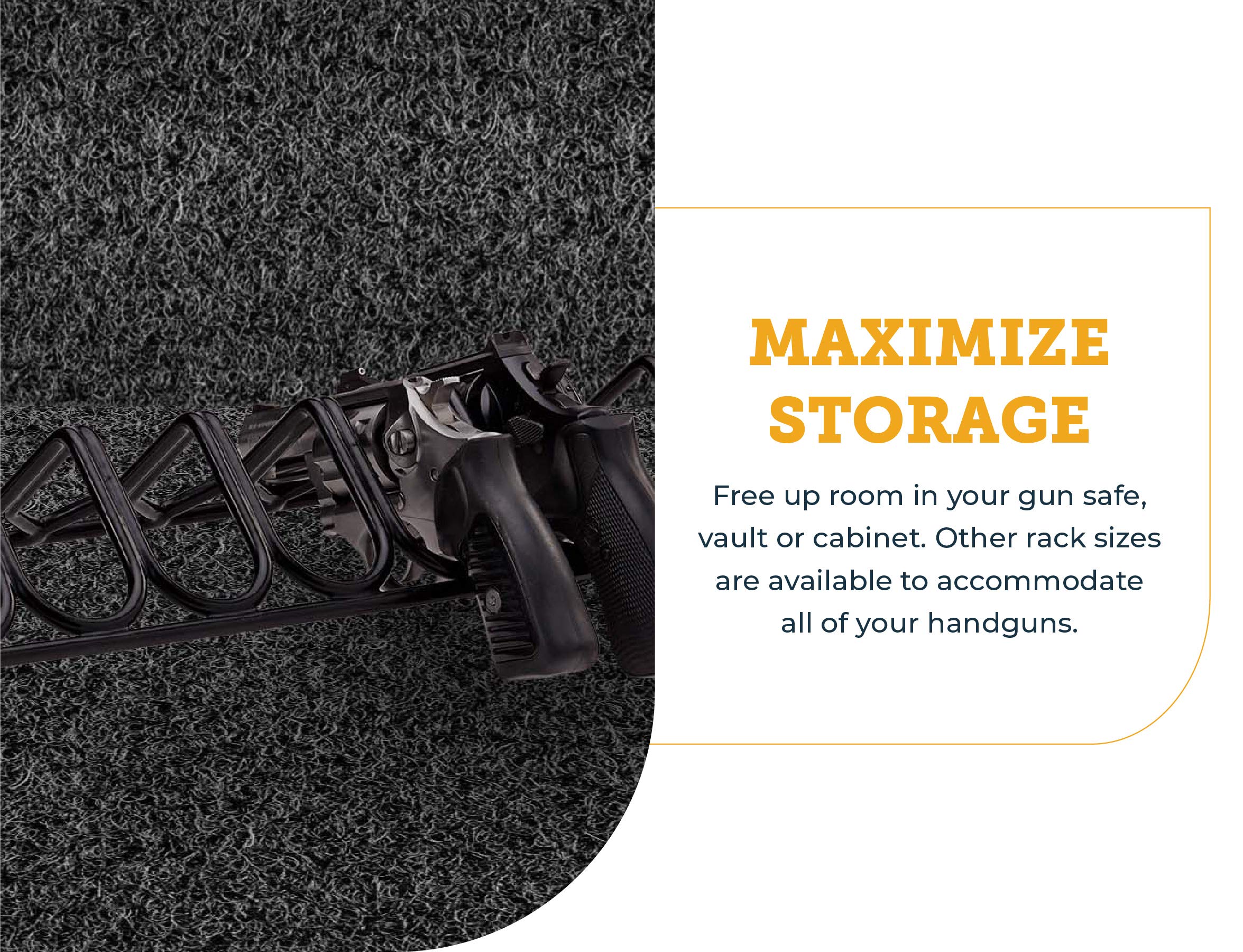 SnapSafe 8 Gun Pistol Rack, Black 75840, Gun Safe Storage, PVC Coated