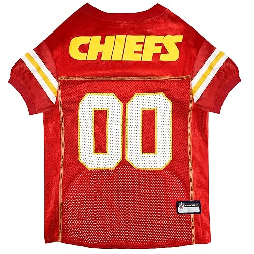 Pets First Kansas City Chiefs NFL Mesh Pet Jersey, Small, Multi-Color - Small - Kansas City Chiefs