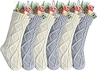 Vista 9 de Medias tejidas para Navidad, color tinto, verde y marfil