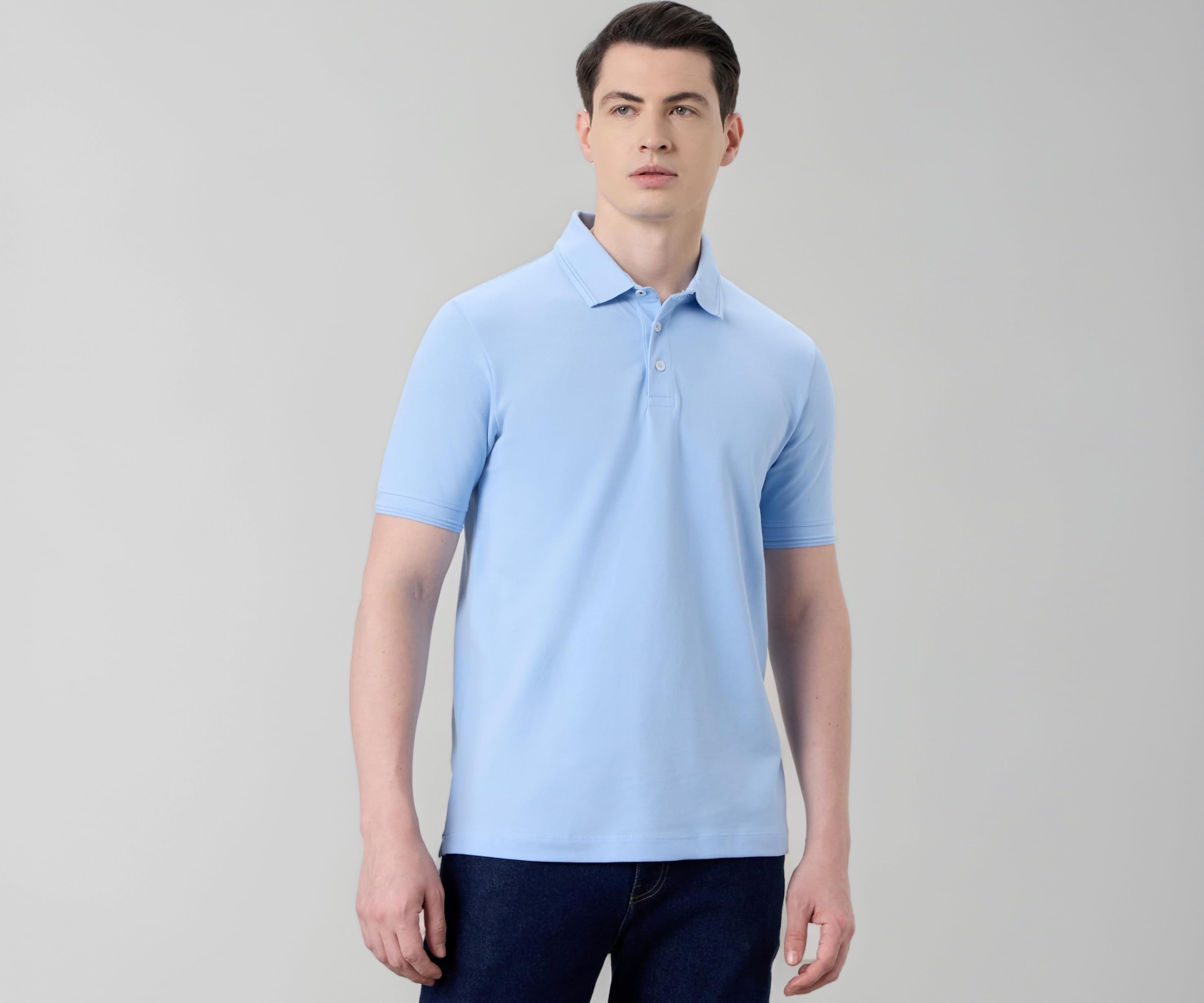 Men's Cotton Stretch Solid Polo T-Shirt (Regular Fit | Pique Knit)