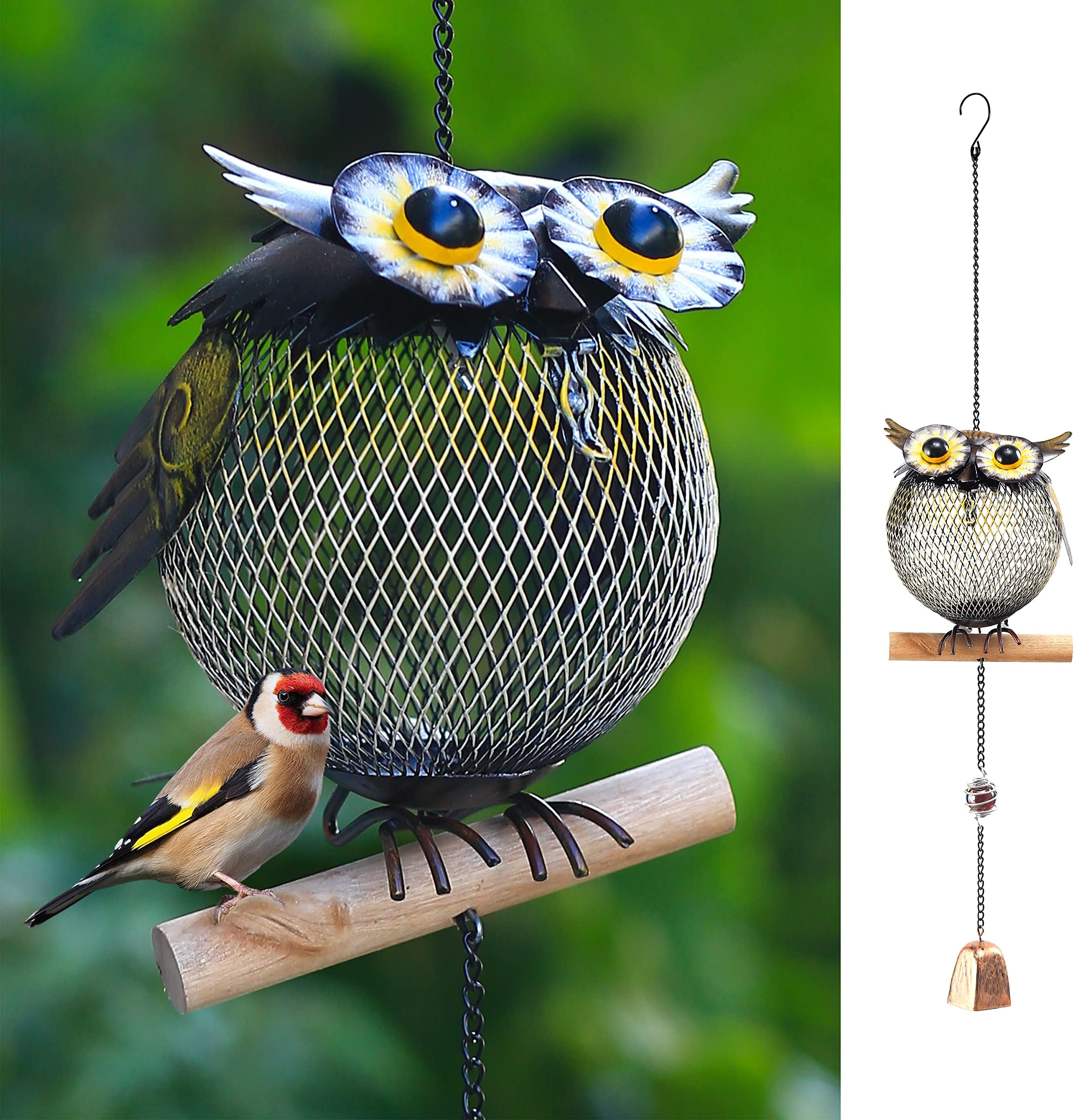 Solar Bird Feeders Squirrel-Proof for Outside,Cute Animal Shaped Birdfeeders,Bird feeder Gifts for Bird Lovers (Owl Shaped)
