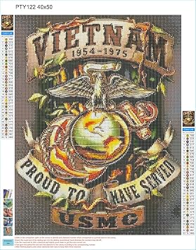 5D DIY Diamond Art Painting Kits Marine M Corps 16x20 inch for Adults
