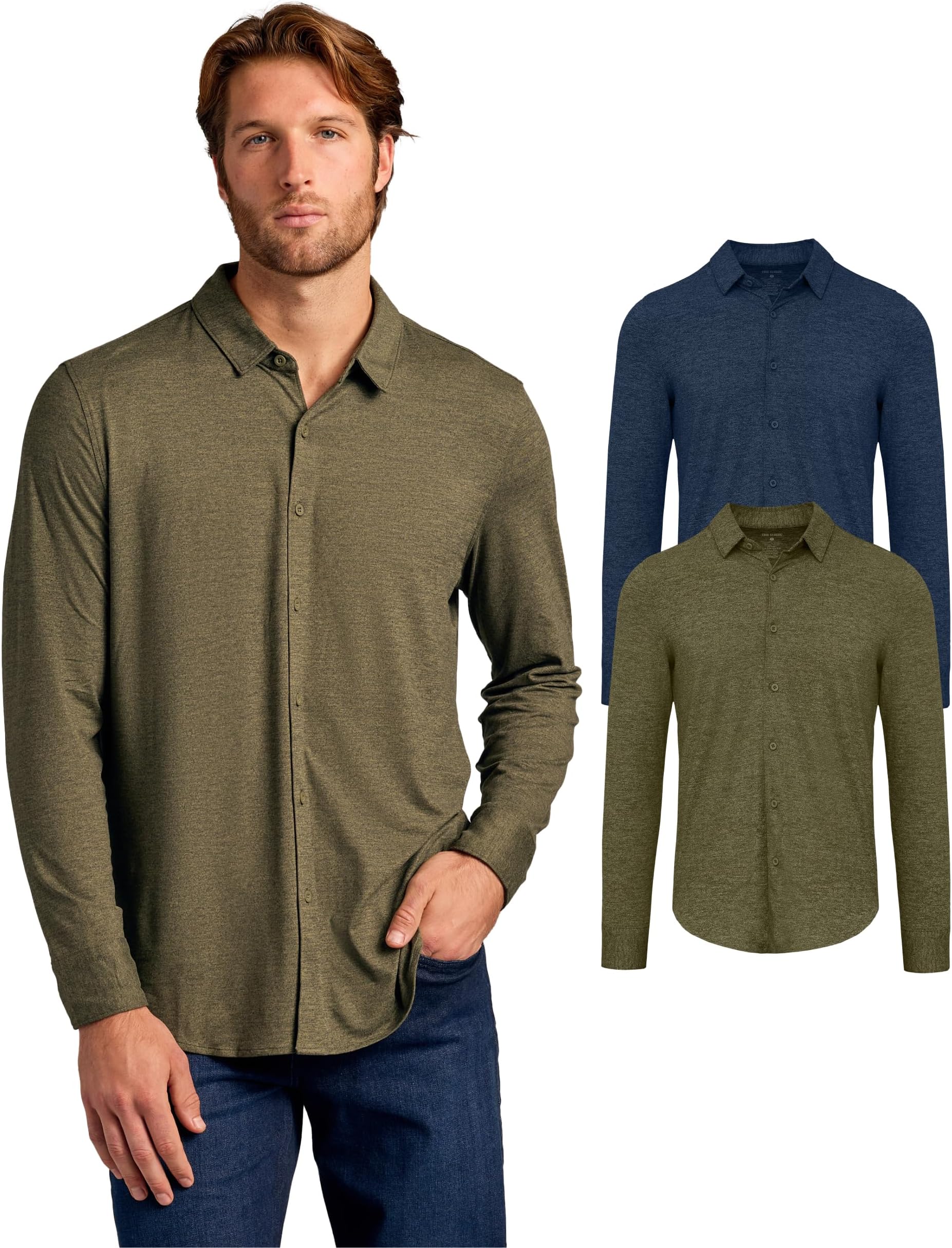 Long Sleeve Shirts for Men – Casual Mens Dress Shirts, Stretch Button Down Shirt Men, Slim & Relaxed Fits