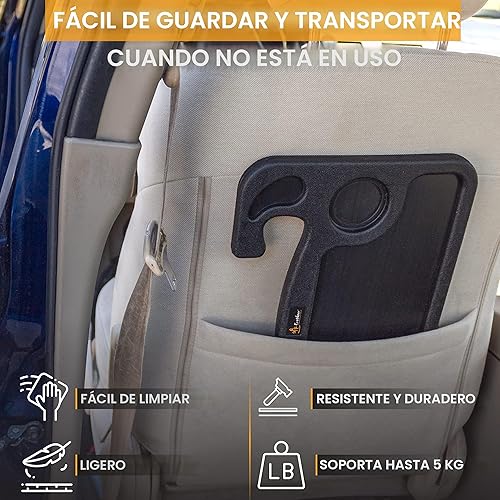 Vista 7 de EcoNour Escritorio 2 en 1 para volante de automóvil Bandeja para portátil con soporte para bolígrafo Consola de escritorio para automóvil