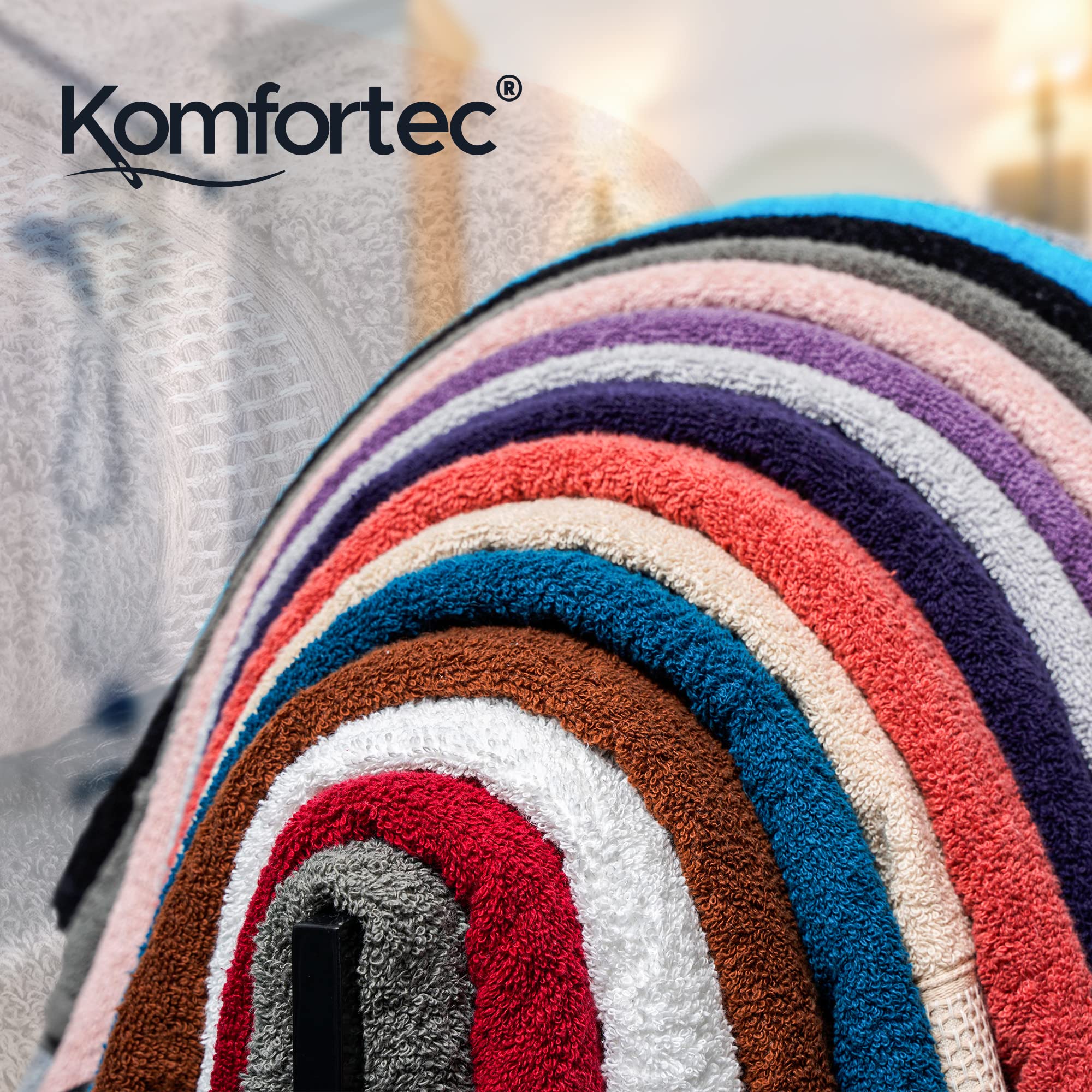 Komfortec Zestaw 8 ręczników ze 100% bawełny, 8 ręczników 50 x 100 cm zestaw, frotte, miękki, antracyt/różowy