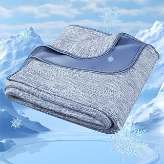Degrees of Comfort Cold Blankets for Sleeping, Double Sided Cold Effect, Breathable Summer Bed Blanket to Keep Body Cool All Night,60"x90",Blue