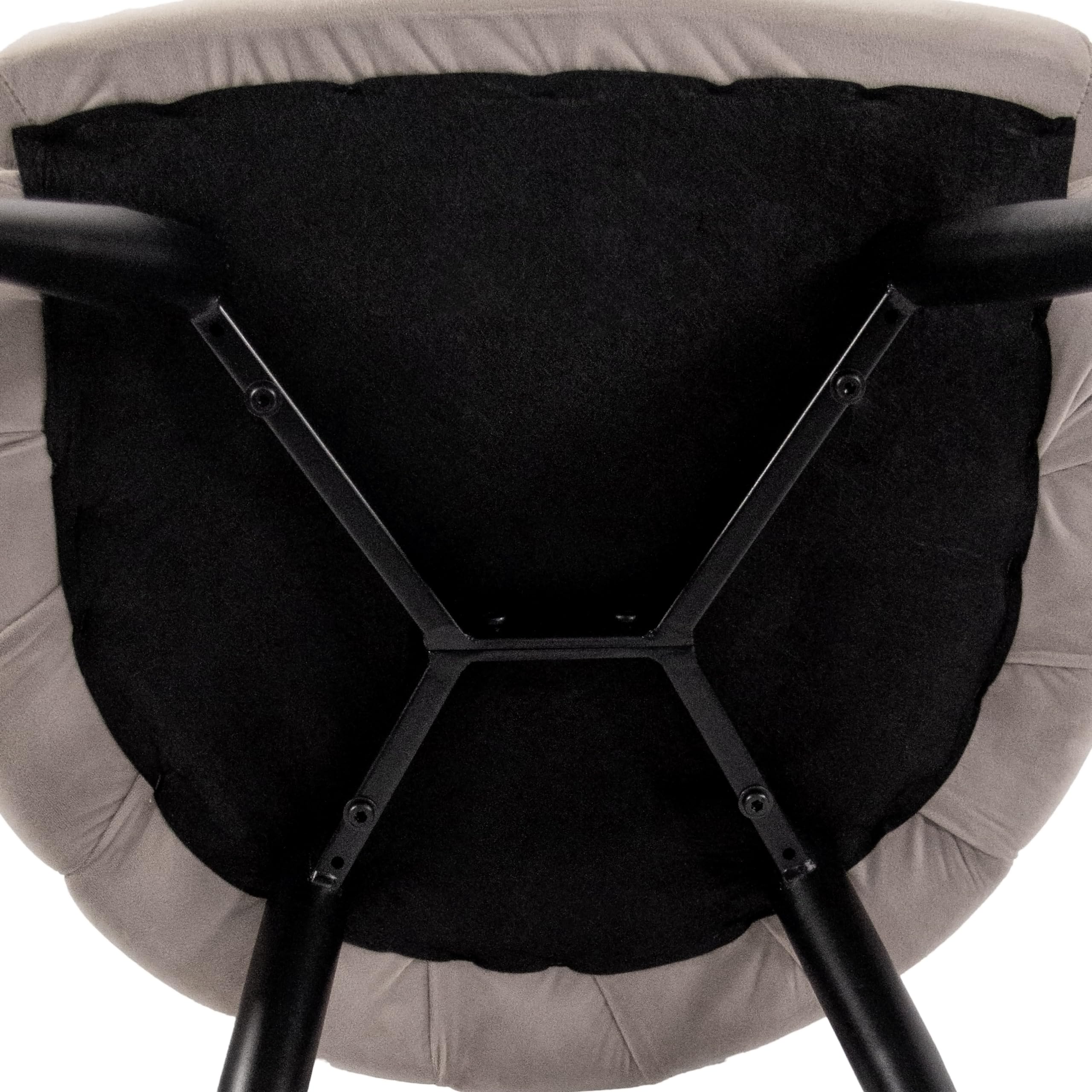Silla tapizada con Respaldo en Forma de Concha de Terciopelo SCALLORE Silla de Comedor con Conchas tapizadas con Patas de Metal (Gris)
