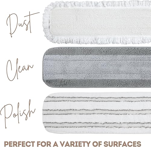 Miniatura 8 de Quick Shine Ultimate Gold Clean + Polish Mop Kit  Kit de 10 piezas todo en uno con accesorios intercambiables  Pulidor de piso incluido  No necesita