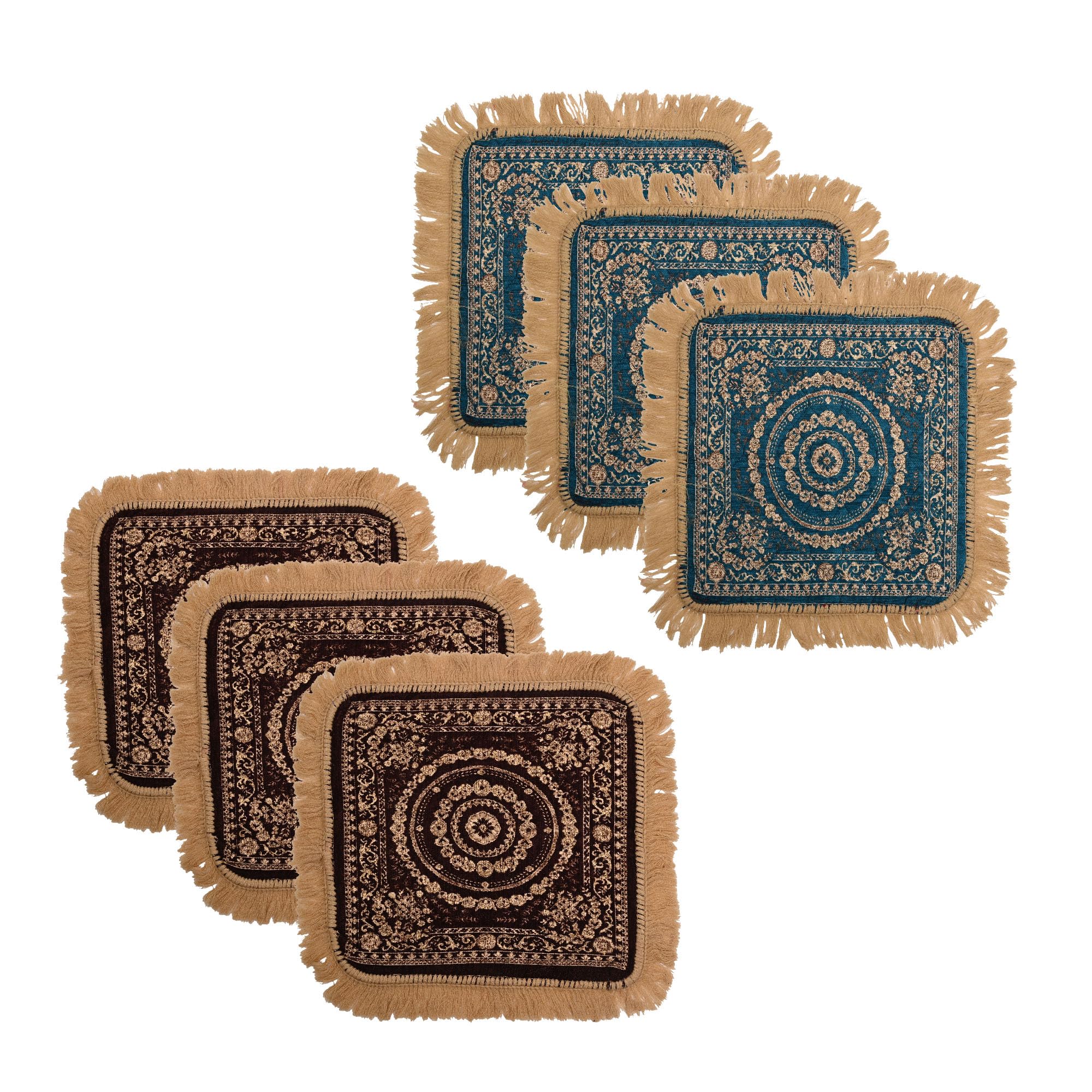 Velvet Pooja Mats - 6 Pack for Meditation & Home -11