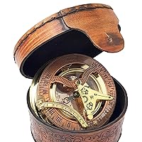 Antique Brass & Copper Sundial Compass product image