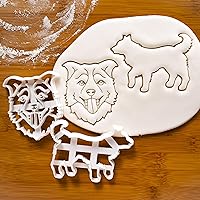 Vista 2 de Juego de 2 cortadores de galletas Border Collie (diseño: cara y silueta), 2 piezas - Bakerlogy