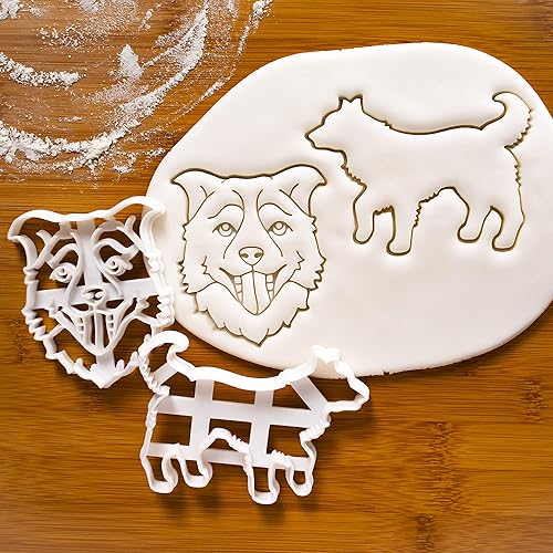Miniatura 2 de Juego de 2 cortadores de galletas Border Collie (diseño cara y silueta), 2 piezas - Bakerlogy