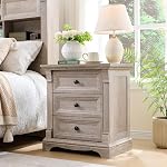 T4TREAM Ferme 7 Dressers Dresser pour Chambre, 54" Large bois Rustique coffre de tiroirs avec colonne romaine, commodes de rangement en bois Organisateur pour chambre, salon, chêne rustique léger