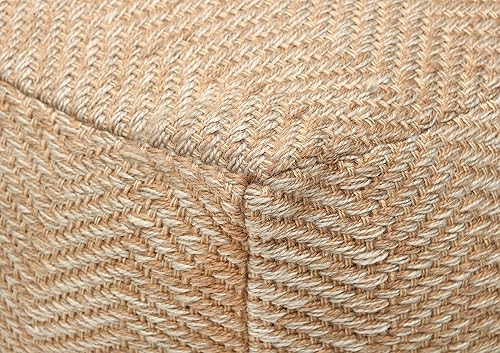 Miniatura 7 de Puf otomano tejido a mano para interiores y exteriores, reposapiés, cubierta de cremallera con relleno, silla de piso impresa, para sala de estar,