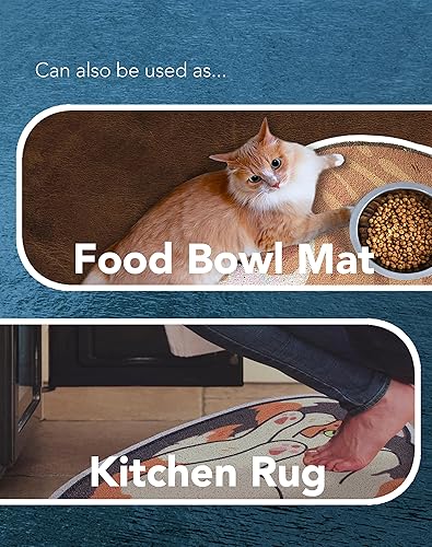 Miniatura 9 de Lukamoo Bonita alfombra de arena para gatos (30 x 20 pulgadas), grandeL, para arena de gatitos y bonita caja de arena para gatos, alfombrilla de