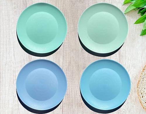 Miniatura 3 de WEXINHAO Juego de 8 platos de paja de trigo de 10 pulgadas, platos planos irrompibles, sin BPA, aptos para lavavajillas y microondas, platos de