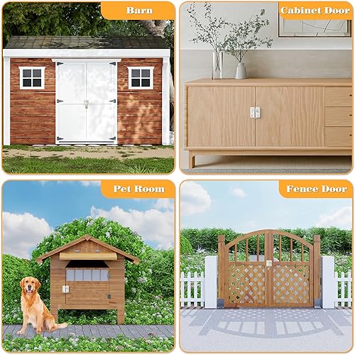 Miniatura 6 de Alise Pestillos de puerta abatible, pestillo deslizante, pestillo de seguridad para puerta de granero, jaula de mascotas, jardín, baño, garaje,