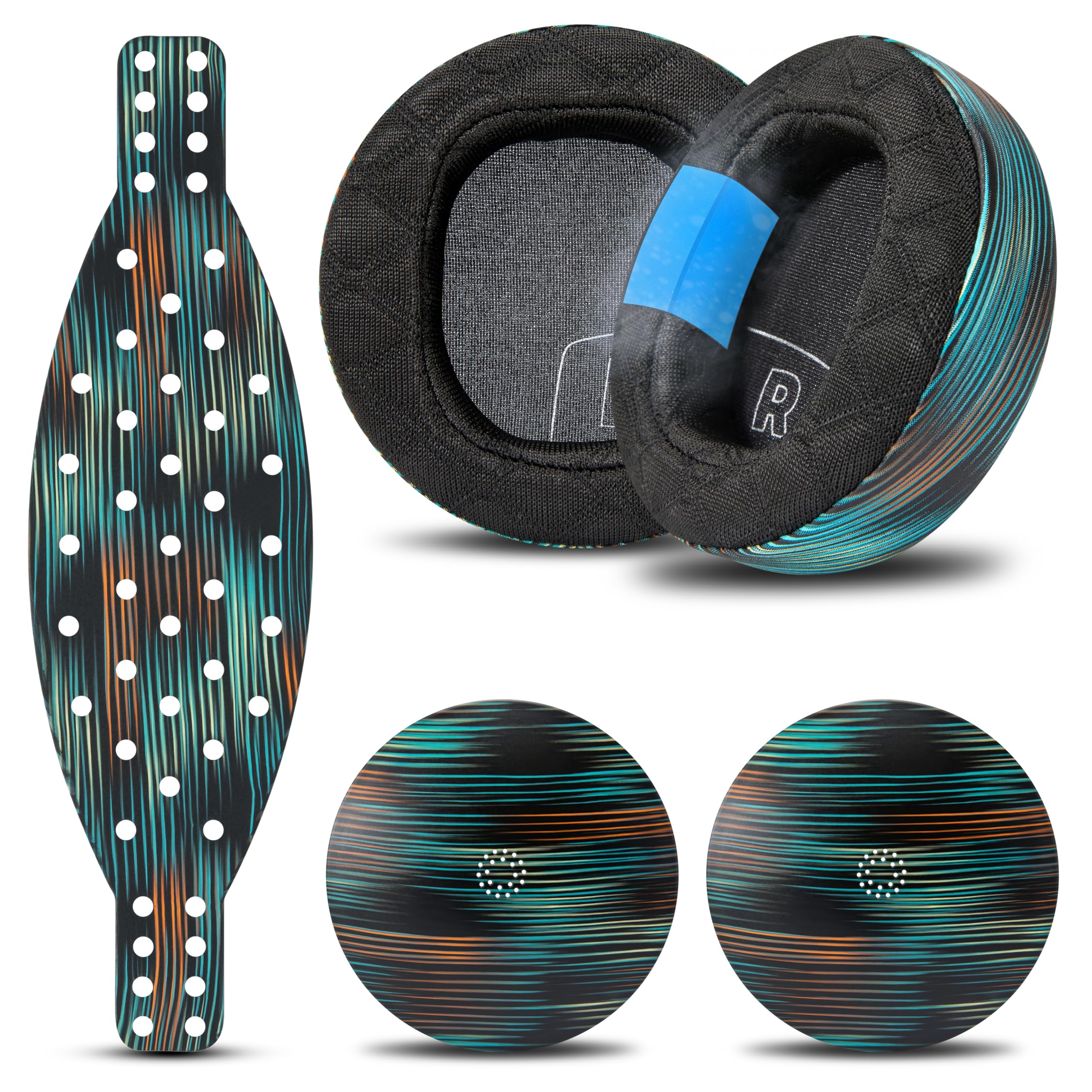 WC Mod Kit Maxwell 2 - Almohadillas de Gel refrescante + Diadema de Silicona Extra Ancha + Placas de Altavoz magnéticas Compatible con Audeze Maxwell 2 de Wicked Cushions | La simulación