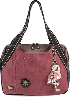 Chala Handbag Shoulder Purse Tote Bag with Flamingo Charm