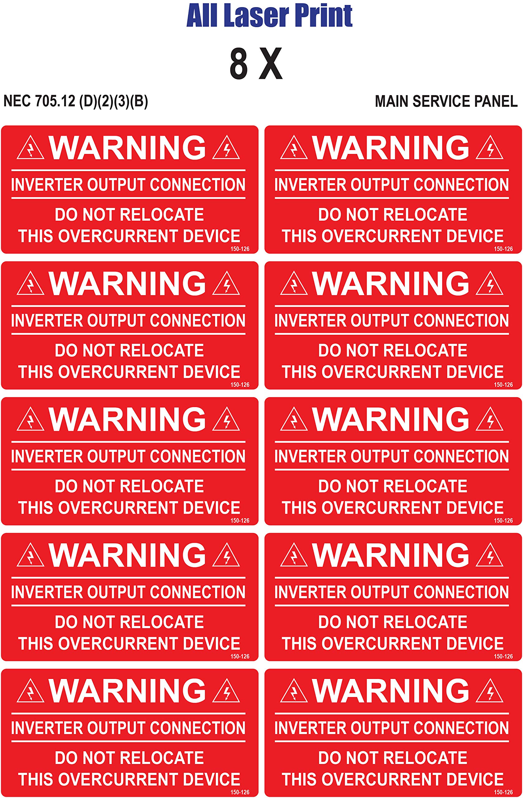 Amazon.com: Solar Label pack-10X- Warning-Inverter Output