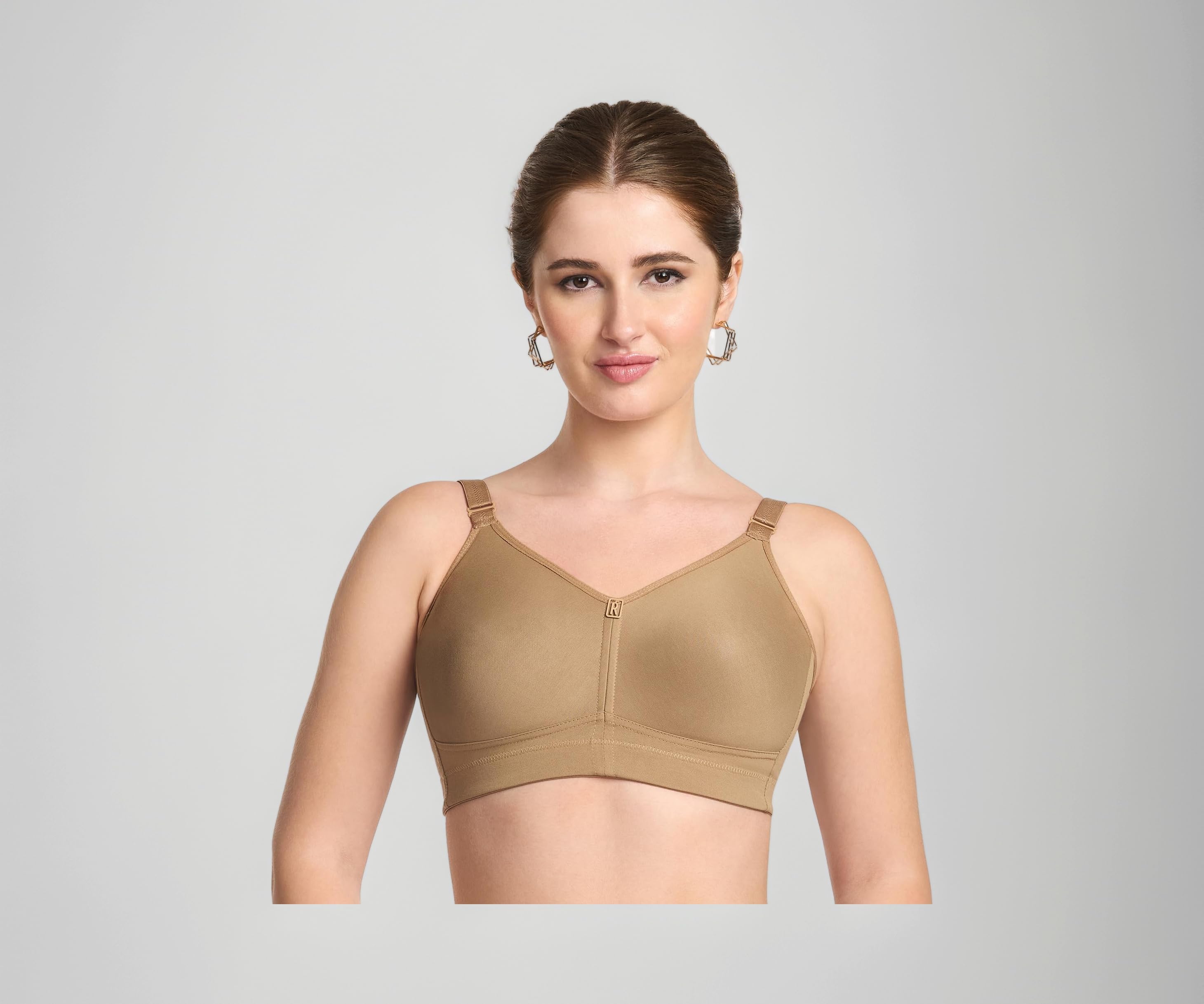 Riza T-FIT Women's Non-Padded,Non-Wired,Full Coverage,Seamless 100% Cotton Feel Fabric Bra Available in Multicolor