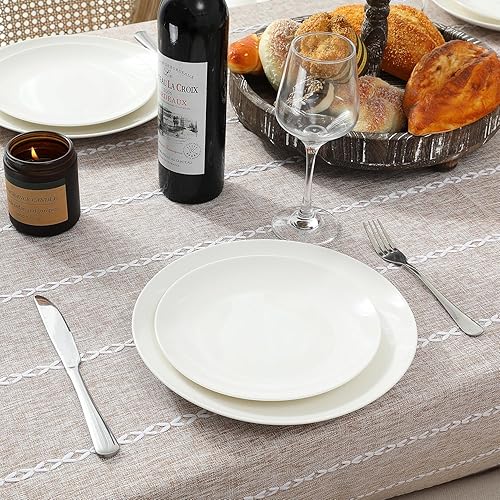 Miniatura 5 de Chassic - Mantel de lino con estilo rústico de granja de 60 x 120 pulgadas, mantel resistente a las arrugas y lavable para mesas de comedor