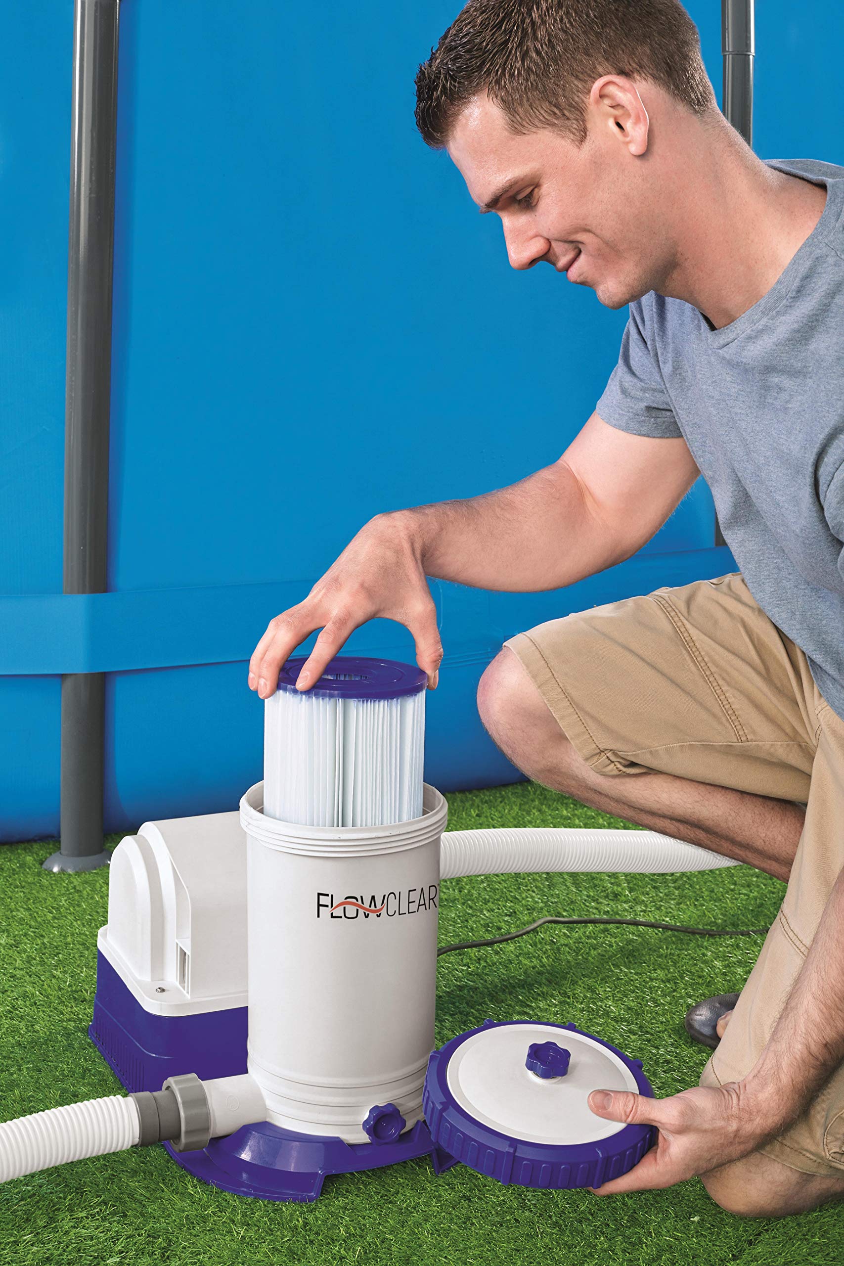 Bestway 58391 FLOWCLEAR Bomba de filtro 9.463 l/h, 220 – 240 V ~/50Hz, transformador 12 V kl. 3, 350 W, TÜV/GS H, multicolor