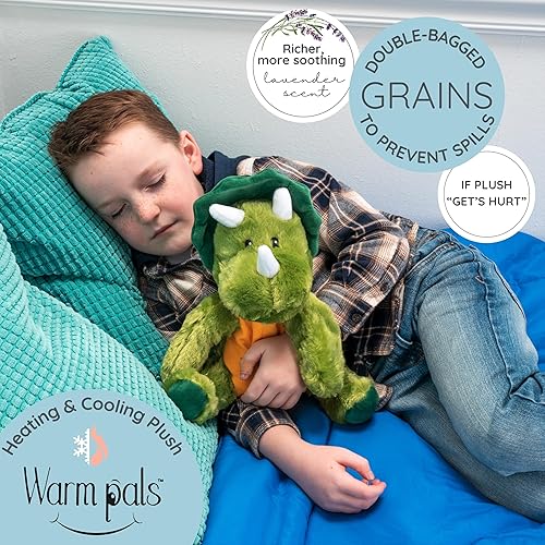 Miniatura 2 de Warm Pals - Peluche refrescante y calentable para dormir, dinosaurio de dinosaurio, 1.5 libras, acogedores juguetes de peluche perfumados a lavanda