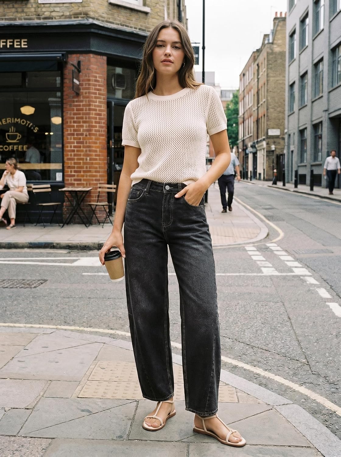 Dokotoo Jeans for Women Fashion Baggy Barrel Jeans Wide Leg Pants image 5