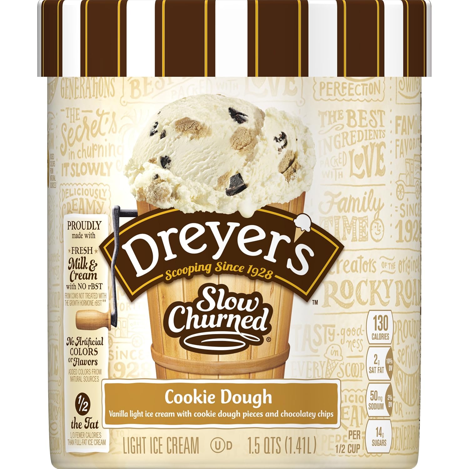 Dreyer's Slow Churned, Light Cookie Dough Ice Cream, 1.5 qt