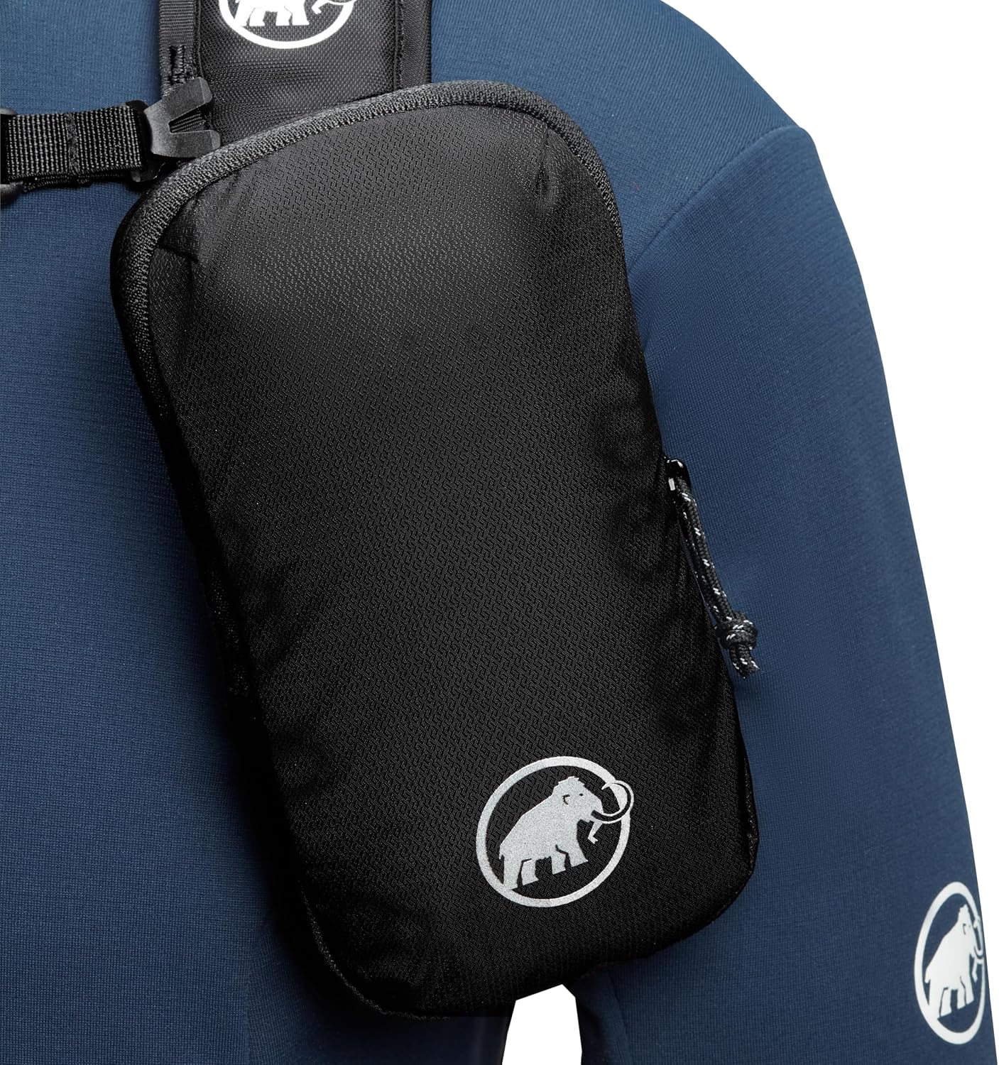 Mammut Lithium Add-on Shoulder Harness Pocket - Fleece-Lined Pocket for Hiking & Travel Essentials, Black, Large
