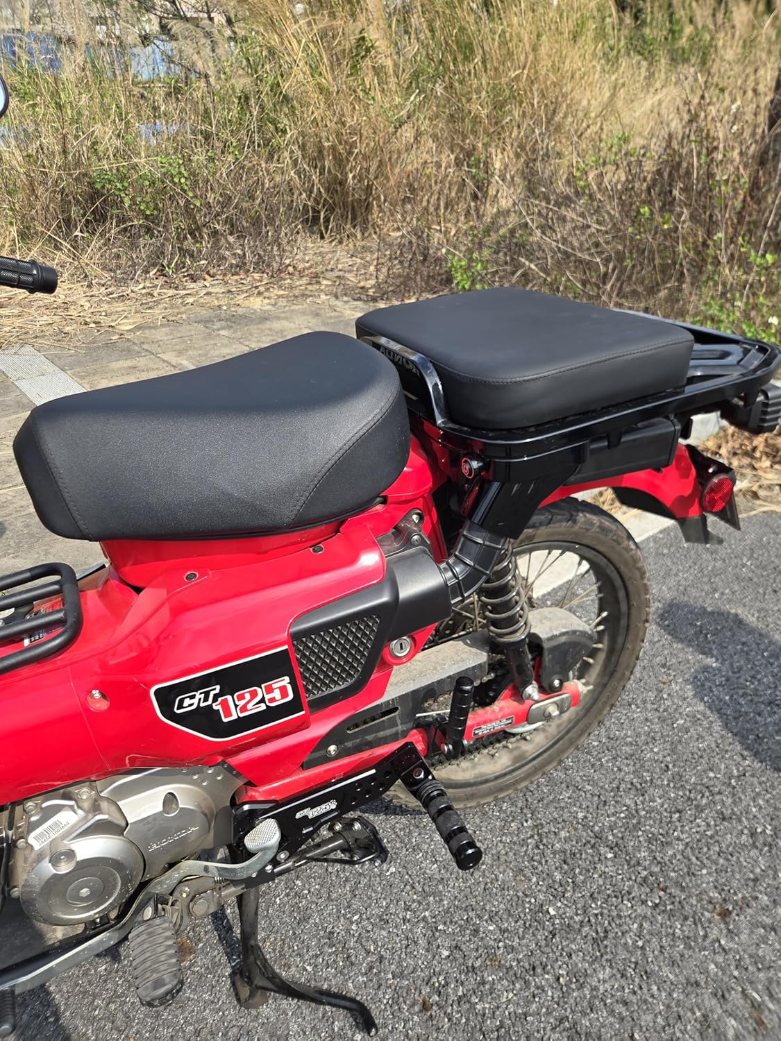 Compatible with Honda CT125 Trail 125 Hunter Cub 125 Motorcycle Rear Passenger Seat Pad Luggage Rack (Rear Seat Pad)