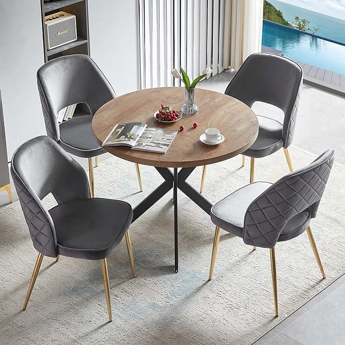 NORDICANA 5Pieces 37Inch Dining Table Set for 4 Space