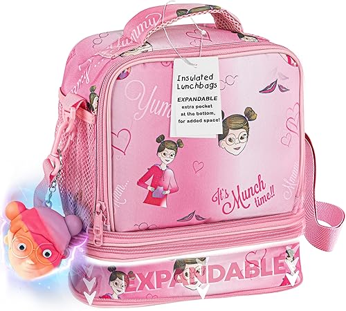 Miniatura 1 de friends on trend Bolsa de almuerzo para niños aislada con bolsillo expandible, bolsa de almuerzo para niñas con llavero POP - Bolsa de almuerzo para