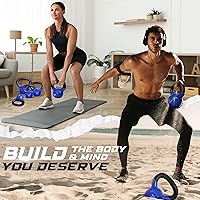 Vista 5 de Yes4All Pesa rusa, pesas rusas de hierro fundido con revestimiento de vinilo de 5-100 LB para entrenamiento de fuerza para ejercicios de gimnasio