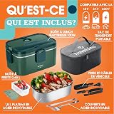 TRAVELISIMO Extra-Large Heated Lunch Box – Holds up to 1.8L 100W Electric Lunch Box, Stainless Steel Heated Lunch Boxes for Adults 3 in 1 for Car, Electric Lunchbox 12V/24V/230V Self Heating Lunchbox - 5