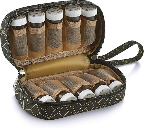 Miniatura 5 de Pastillero y organizador de botellas de píldoras, bolsa de transporte semanal y diaria para botellas semanales de píldoras con 3 botellas diarias