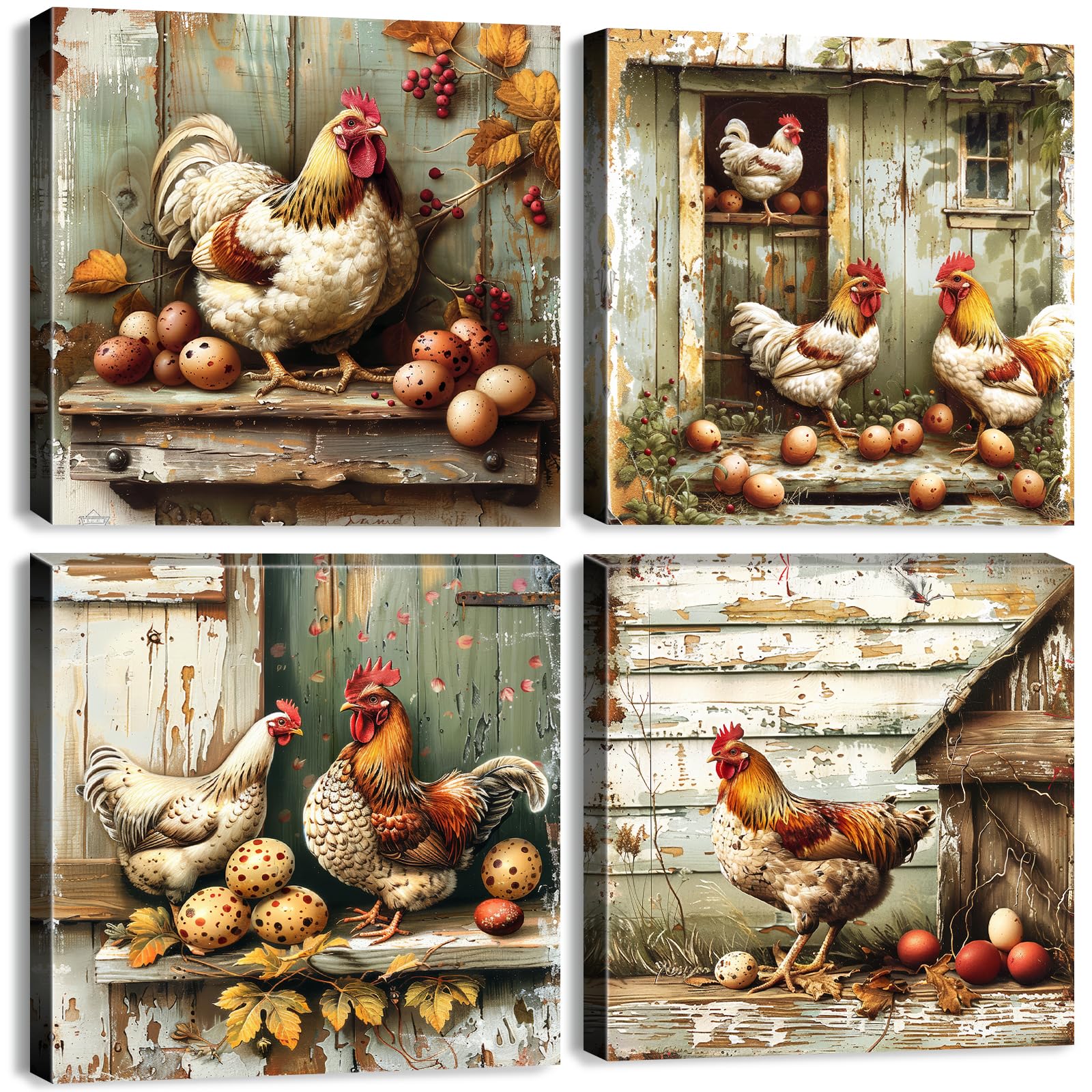 Farmhouse Chicken Wall Decor Rooster Kitchen Wall ...