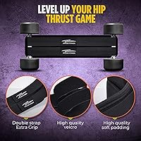 Vista 6 de Cinturón de empuje de cadera, entrenador de glúteos doble acolchado con diseño antideslizante, cinturón de peso resistente para mancuernas