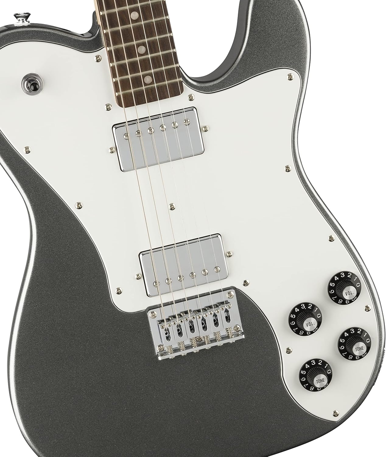 Squier Affinity Series Deluxe Telecaster Electric Guitar, with 2-Year Warranty, Charcoal Frost Metallic, Laurel Fingerboard