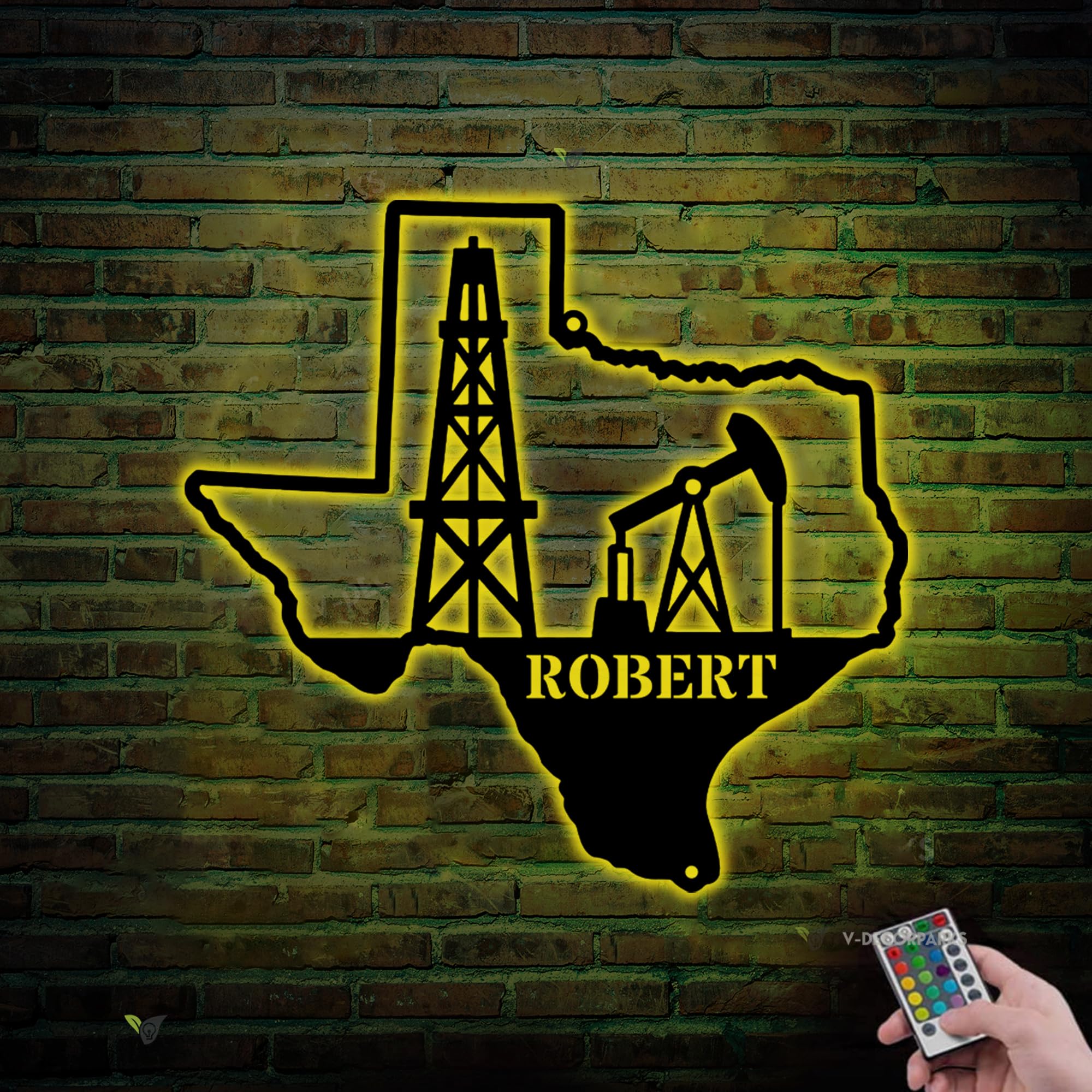 Oil Derrick Custom Metal Sign | Oilfield Worker Metal Signs Customized | TX Oil Rig Custom Signs Outdoor Metal | Personalized Home Decor | Custom Wall
